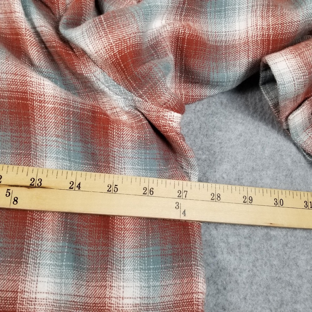 NEW Wild Fable Flannel Shirt Women XXL 2XL Red Blue Plaid Button Up Long Sleeve - Picture 10 of 10